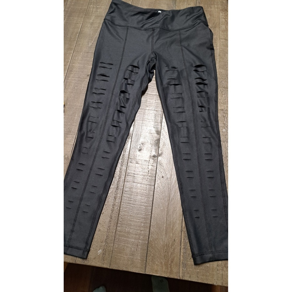 90 Degree By Reflex Black Cutout Leggings Women Large High Rise Yoga Pants